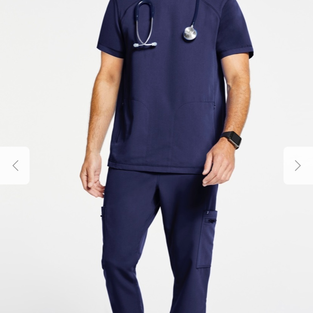 Jaanuu Mens Raglan Crew Neck Scrub Top - Picture 4 of 10
